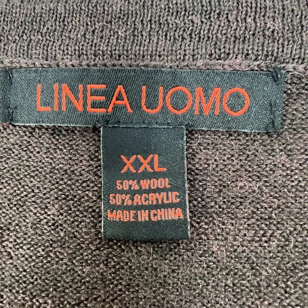 NWOT Linea‎ Uomo Brown Lightweight Wool Blend Preppy Cardigan Size 2XL